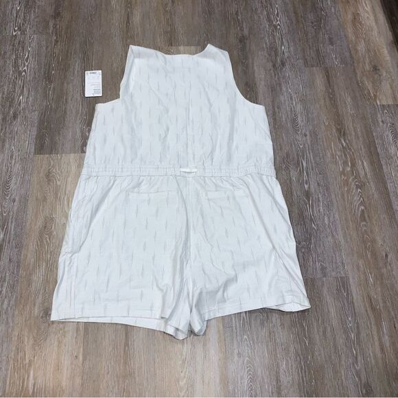Athleta Farallon Printed Organic Cotton Sleeveless Romper Size 3X White/Gray - Picture 12 of 12